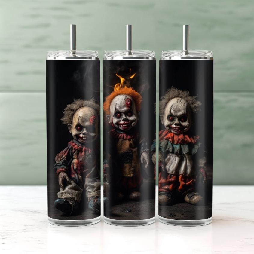 Creepy dolls, 20 oz tumbler