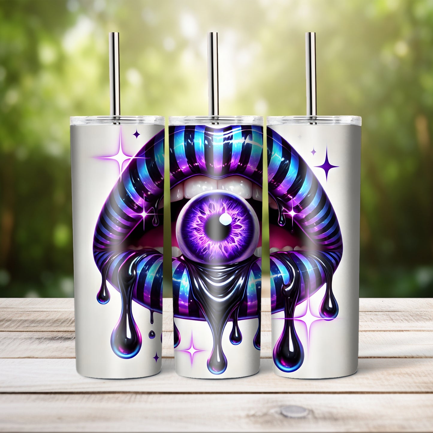 Stripey Lips - 20 oz tumbler