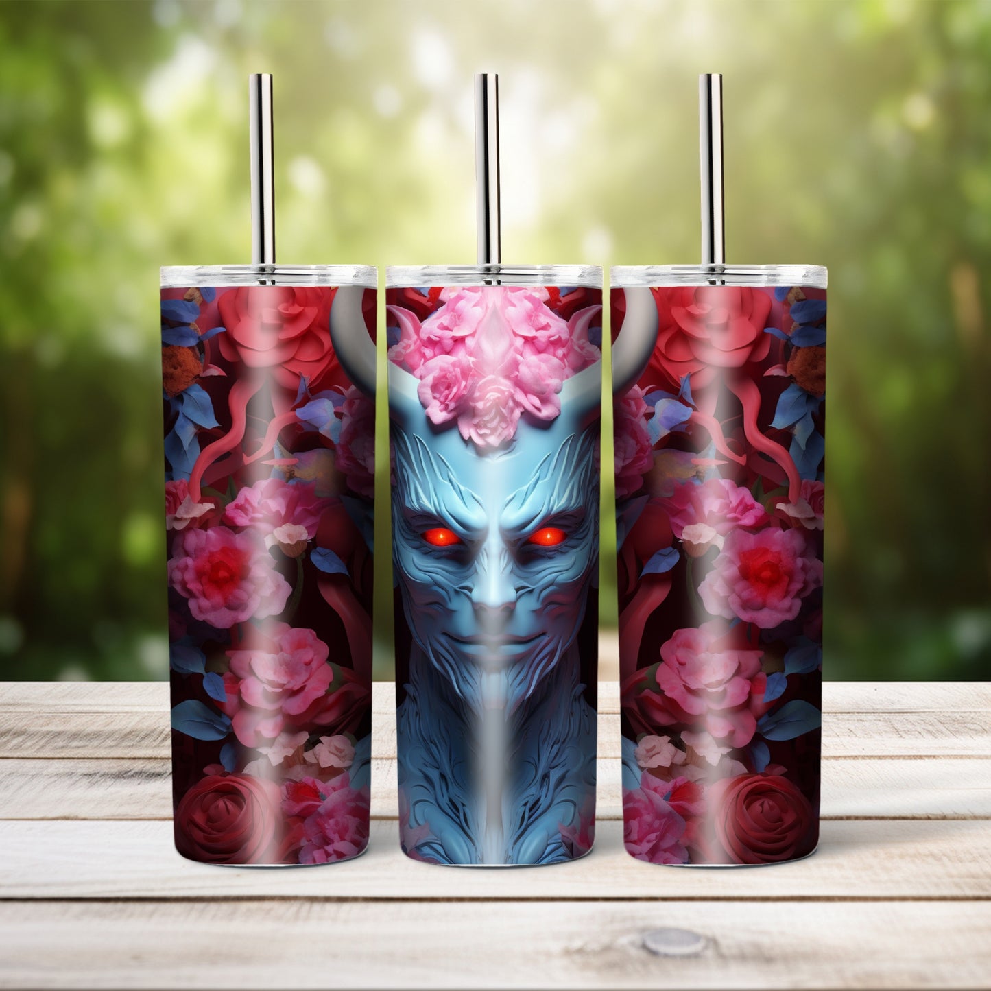 Floral Devil - 20 oz tumbler