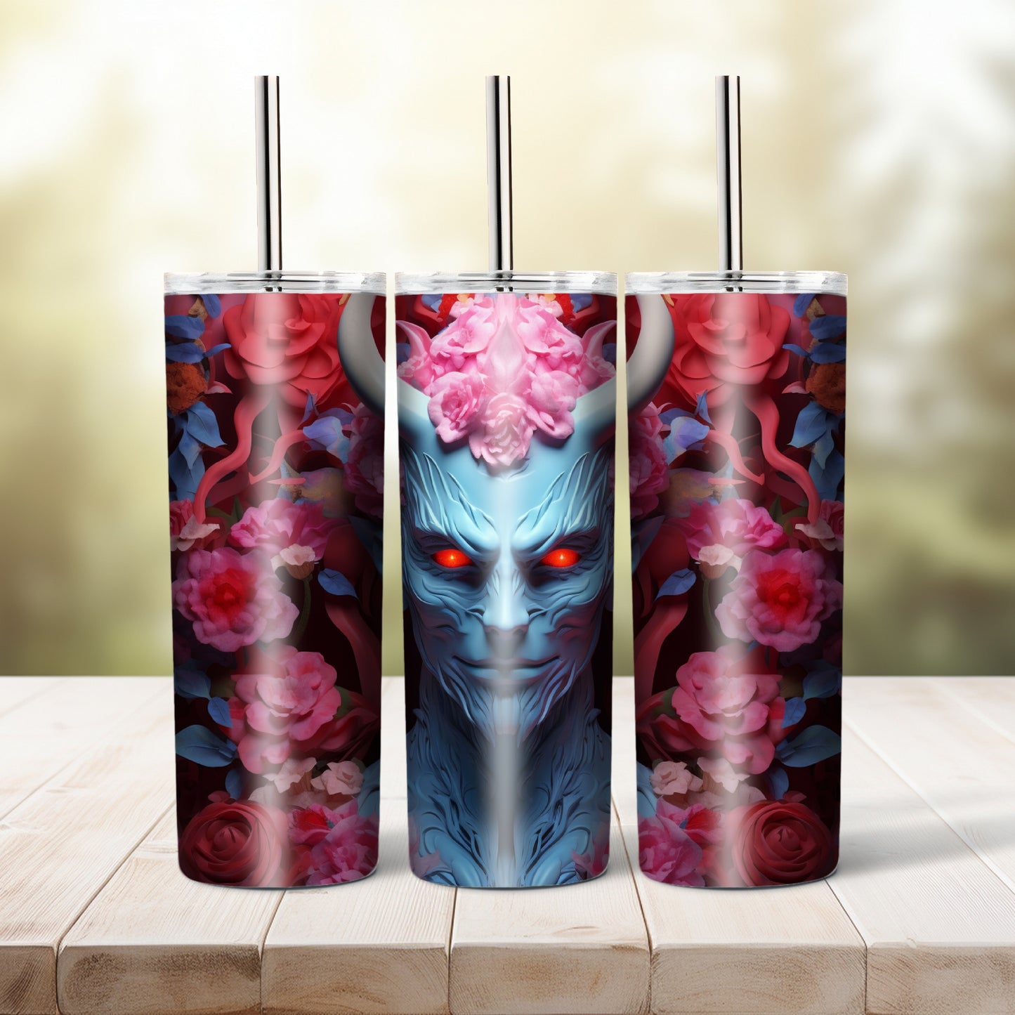 Floral Devil - 20 oz tumbler