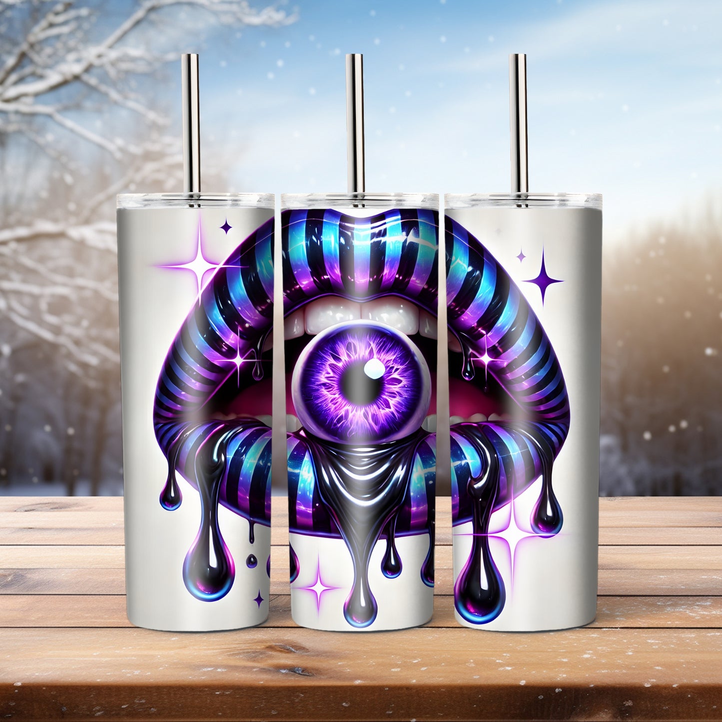 Stripey Lips - 20 oz tumbler