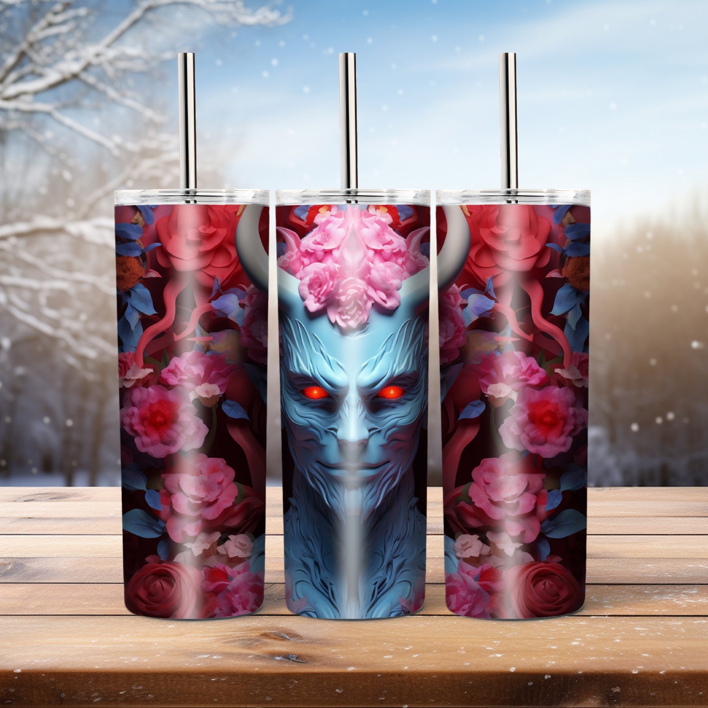 Floral Devil - 20 oz tumbler