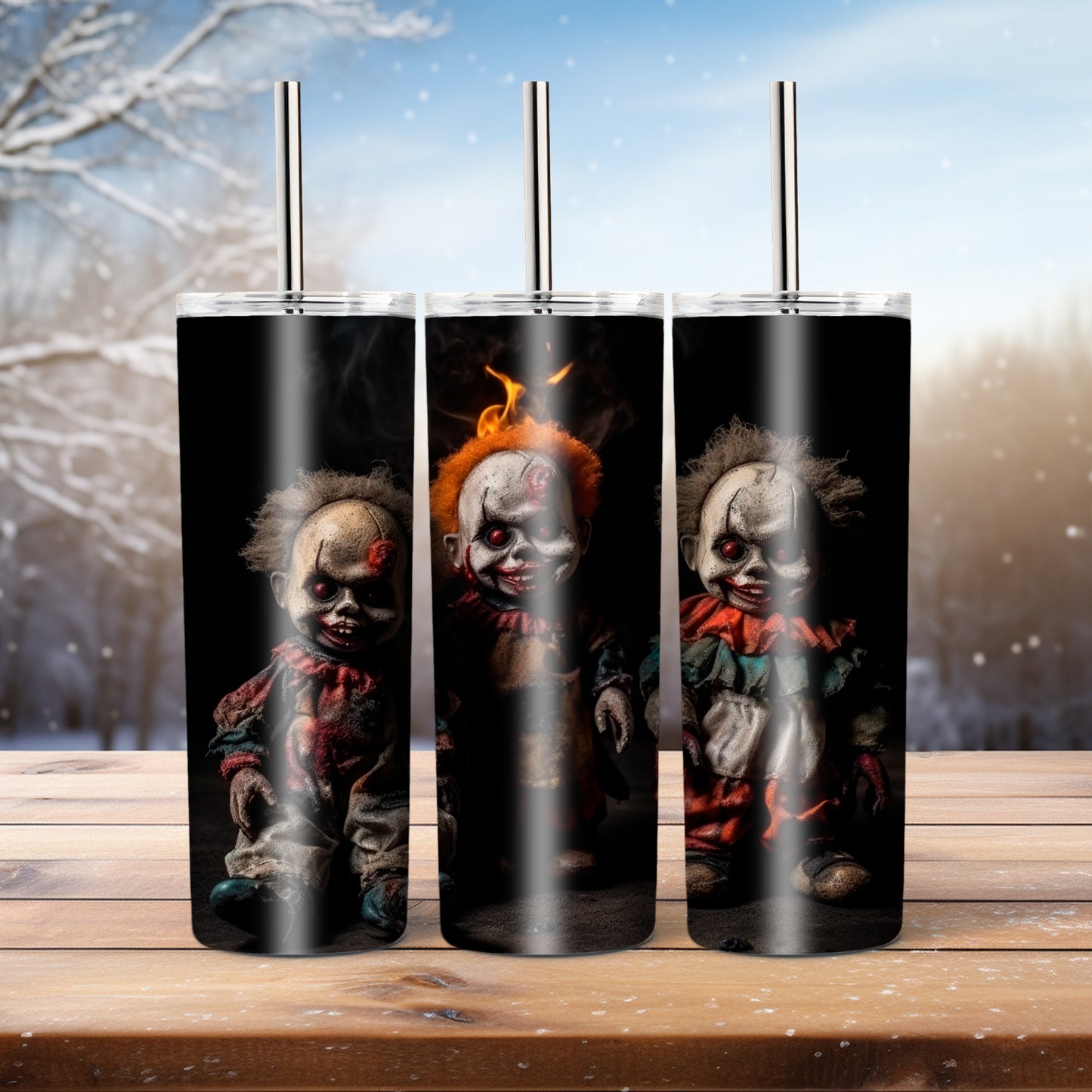 Creepy dolls, 20 oz tumbler