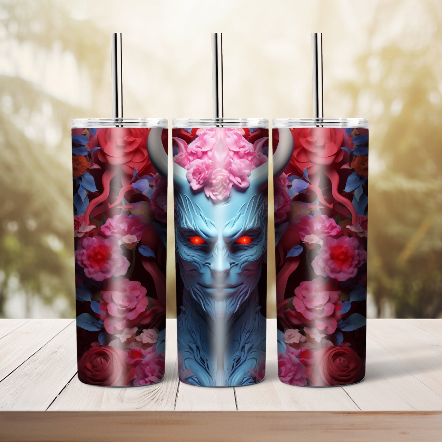 Floral Devil - 20 oz tumbler