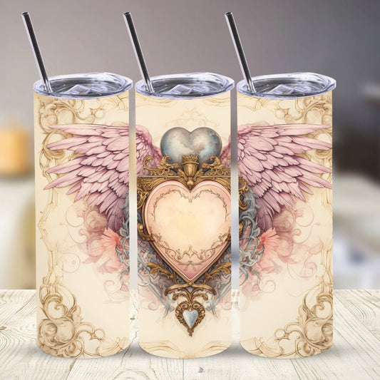 Heart with wings,  20 oz tumbler