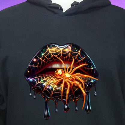 Lips with Spider  - Adult Hoodie