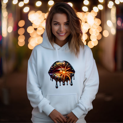 Lips with Spider  - Adult Hoodie