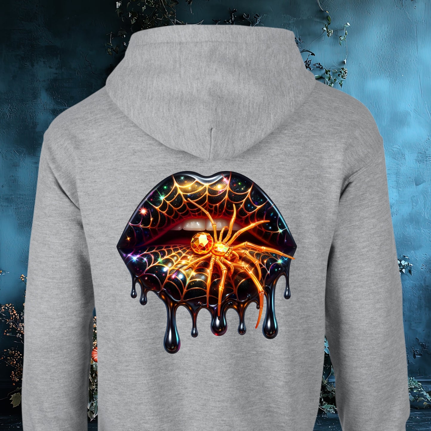 Lips with Spider  - Adult Hoodie