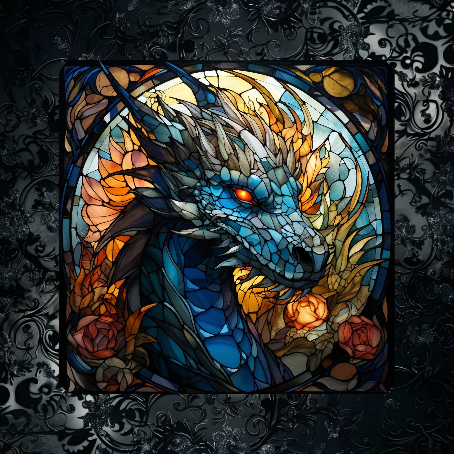 Stained Glass Dragons - Set of 4 coasters