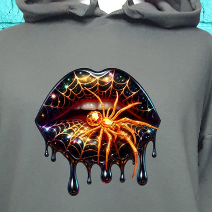 Lips with Spider  - Adult Hoodie