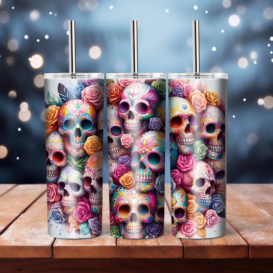Colourful Skulls -  20 oz tumbler