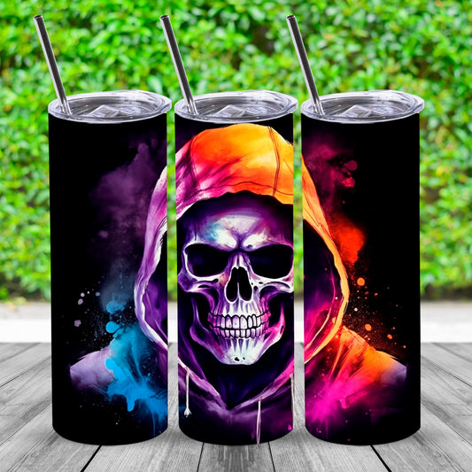 Hooded skull,  20 oz tumbler