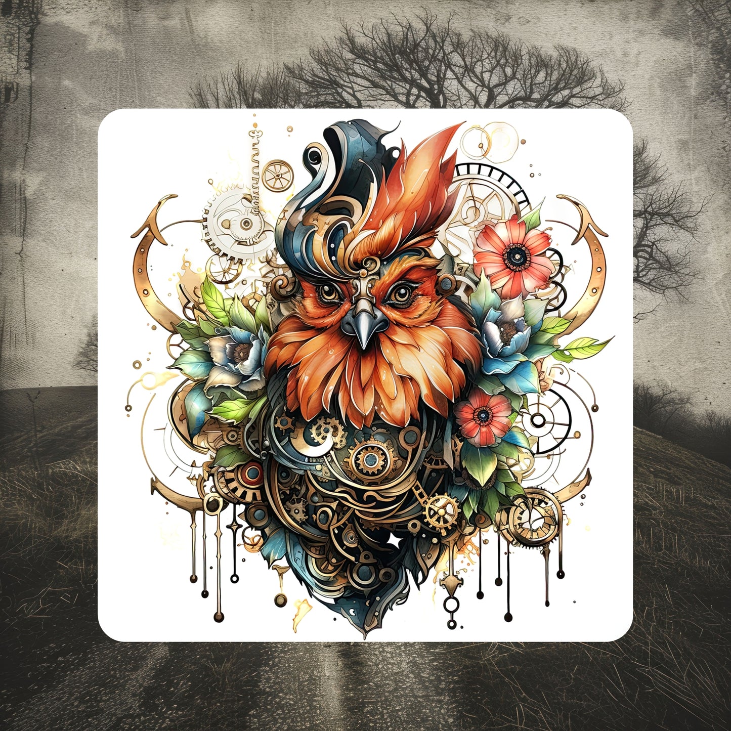 Steampunk Animals - Set of 4 coasters