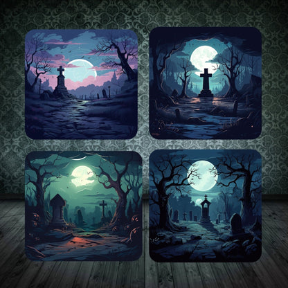 Spooky Graveyards - Set of 4 coasters