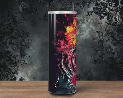 Day of the dead skull,  20 oz tumbler
